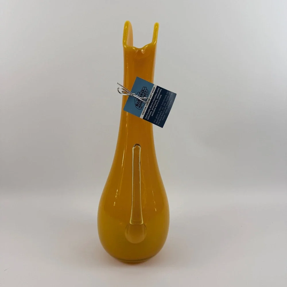 Blenko 2025 WV Day Companion Vase Holler Song Citrine Swung Vase Whistle Pull